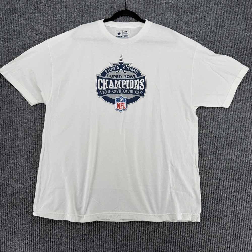 Dallas‎ Cowboys Super Bowl Champions Shirt XL Vintage 90s NFL White Tee